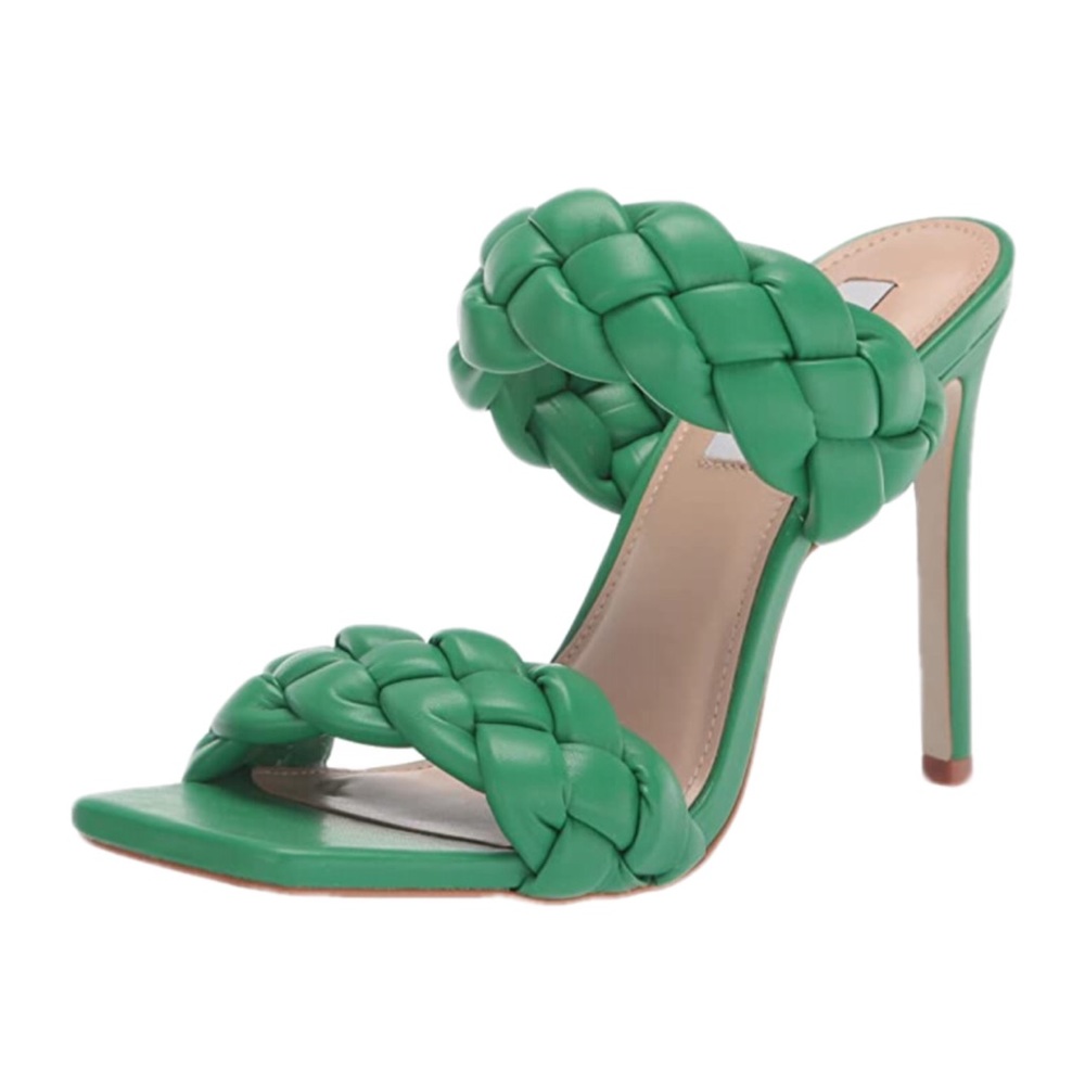 ☀️4xhp☀️Steve Madden Kelly Green double braided stiletto sandal, 8.5, MAKE OFFER - Picture 1 of 7